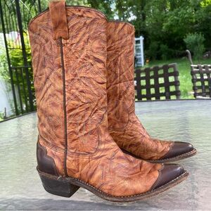 Texas Leather Manufacturing Brown Cowboy Boots